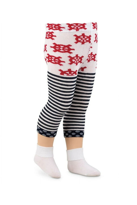 Baby Girls Toddler Sailor Stripe Crop Tights 1 Pack