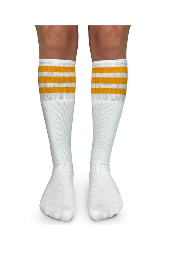 Boy's Girl's Stripe Vintage Knee High School Soccer Tube Socks 1 Pair Pack