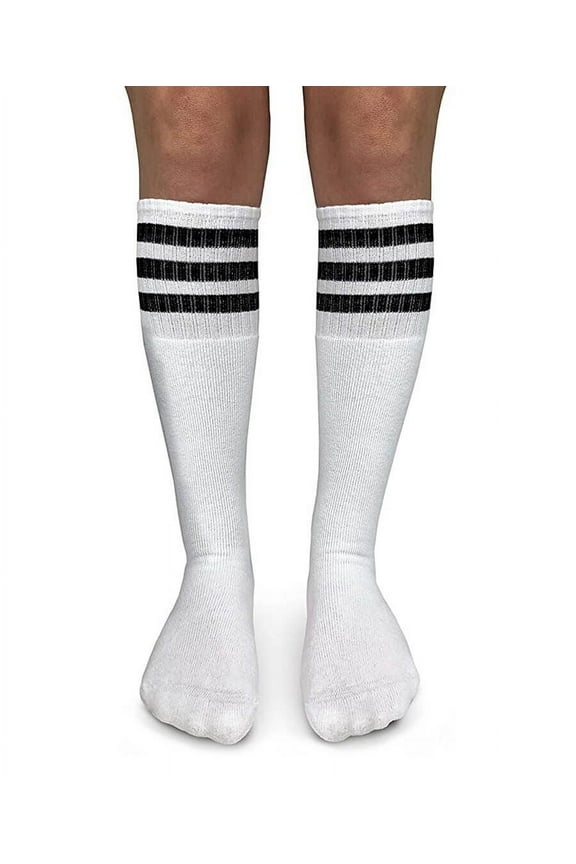 Boy's Girl's Stripe Vintage Knee High School Soccer Tube Socks 1 Pair Pack