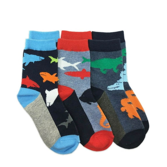 Jefferies Socks Boy's Water Animals Novelty Pattern Crew Socks 3 Pair Pack