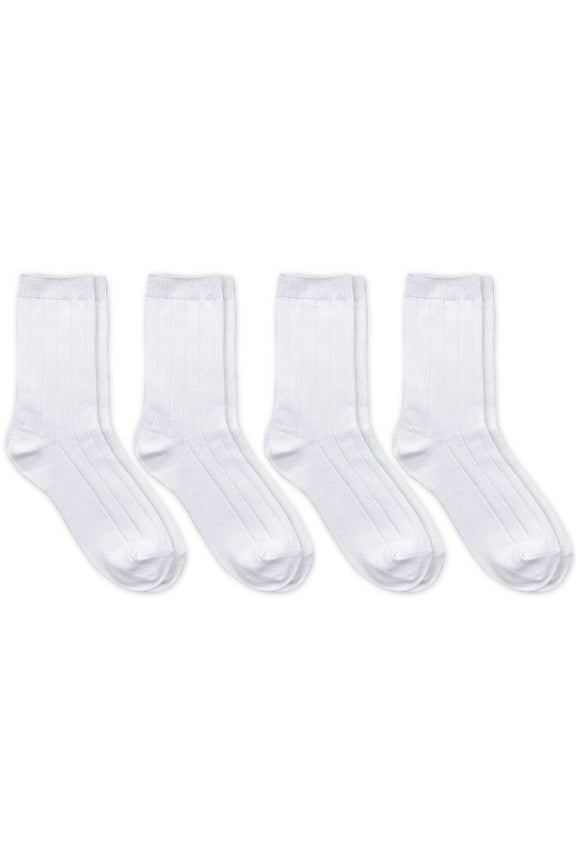 Boys Bamboo Ribbed School Uniform Crew Socks 4 Pairs