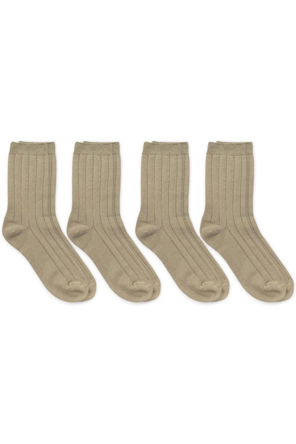 Boys Bamboo Ribbed School Uniform Crew Socks 4 Pairs