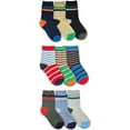 thumbnail image 1 of Jefferies Socks Boys Colorful Stripes Pattern Crew Socks 9 Pair Pack, 1 of 5
