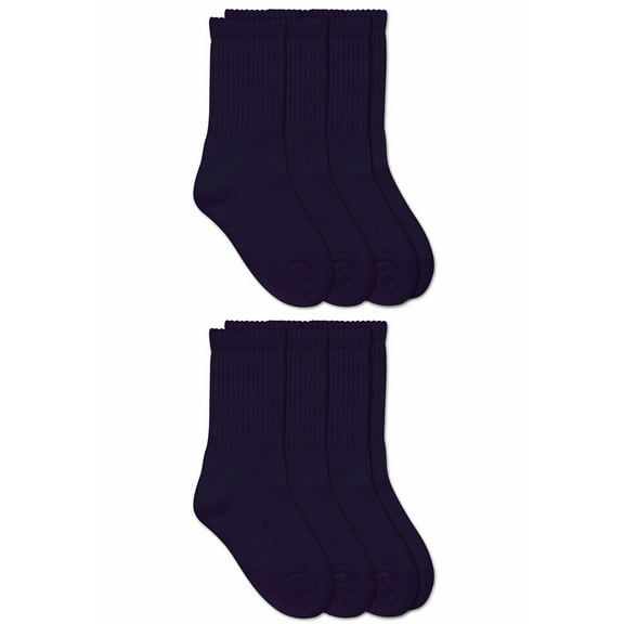 Jefferies Socks Boys Girls Baby Seamless Half Cushion Sport Crew Socks 6 Pair Pack