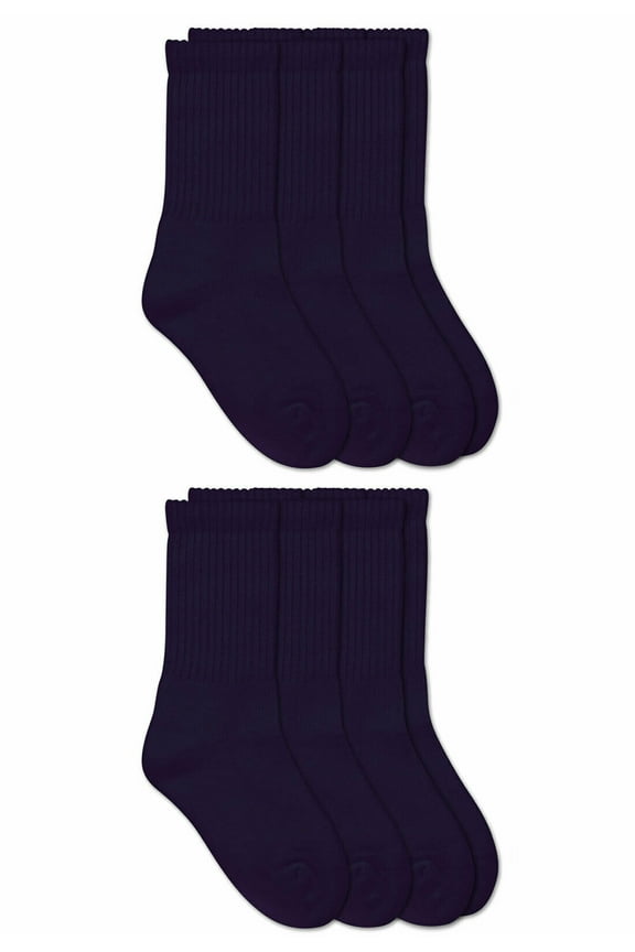 Boys Girls Baby Seamless Half Cushion Sport Crew Socks 6 Pair Pack