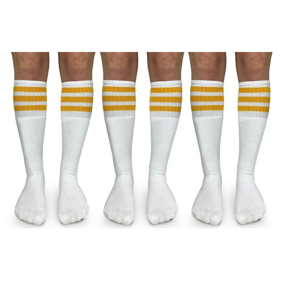 Jefferies Socks Boys Girls Stripe Vintage Sport Knee High Tube Sock 3 Pair Pack