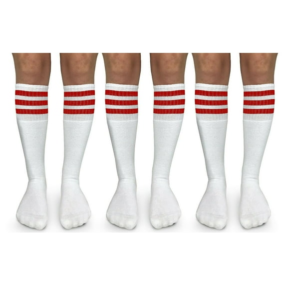 Jefferies Socks Boys Girls Stripe Vintage Sport Knee High Tube Sock 3 Pair Pack