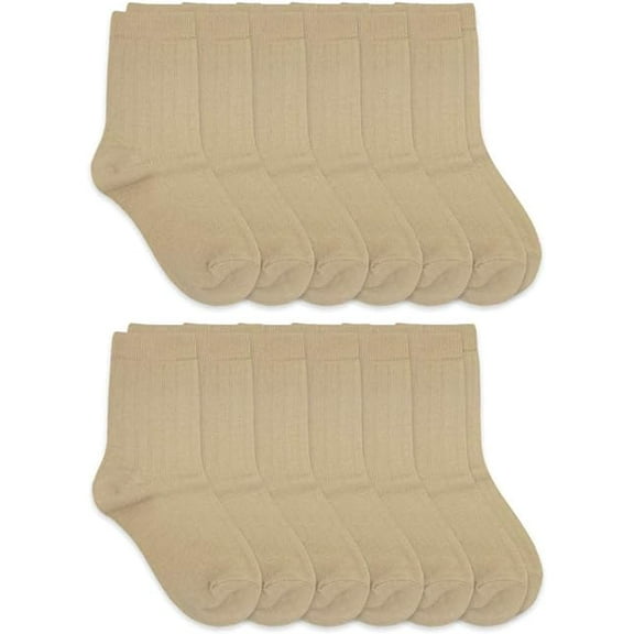 Jefferies Socks Boys Rib Dress School Uniform Crew Socks 12 Pair Pack