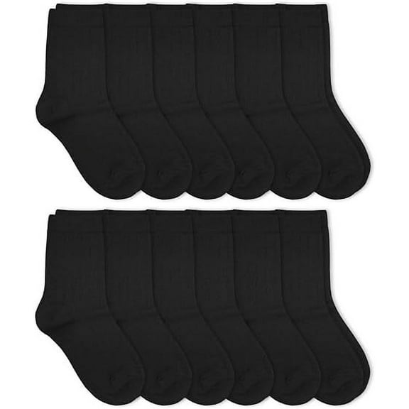 Jefferies Socks Boys Rib Dress School Uniform Crew Socks 12 Pair Pack