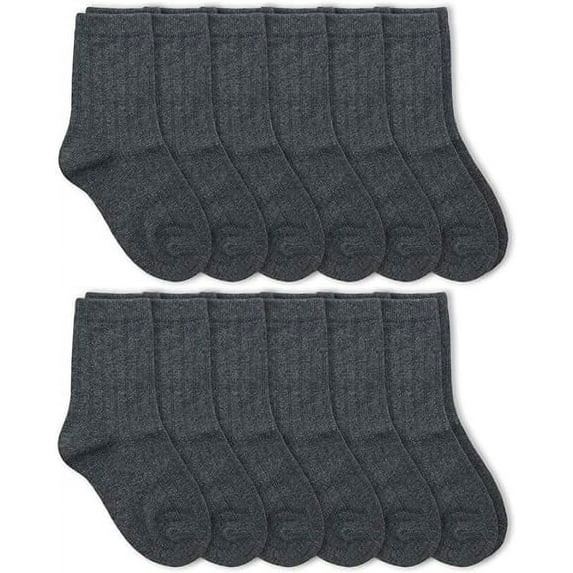 Jefferies Socks Boys Rib Dress School Uniform Crew Socks 12 Pair Pack