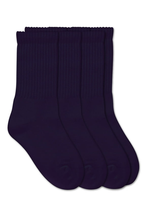 Boys Socks, 3 Pack School Uniform Sport Smooth Toe Rib Crew Sizes XS - L