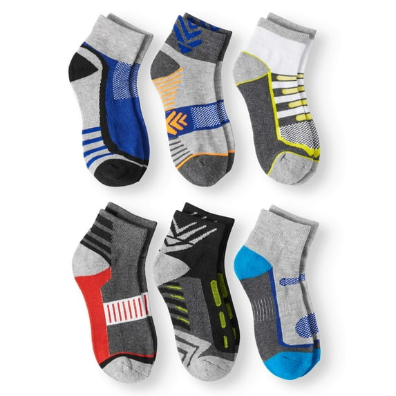 Jefferies Socks Boys Socks, 6 Pack Ankle Athletic Performance (Little Boys & Big Boys)