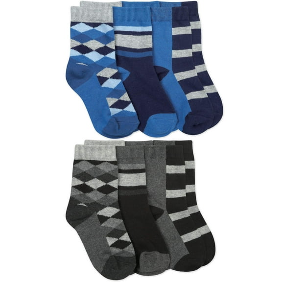 Jefferies Socks Boys Socks, 6 Pack Crew Fashion (Little Boys)