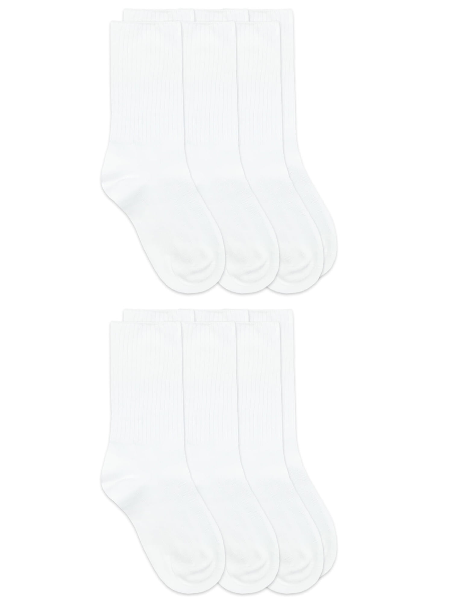 Jefferies Socks Boys Socks, 6 Pack Crew School Uniform Smooth Toe Rib Casual Cotton, Sizes XS - L