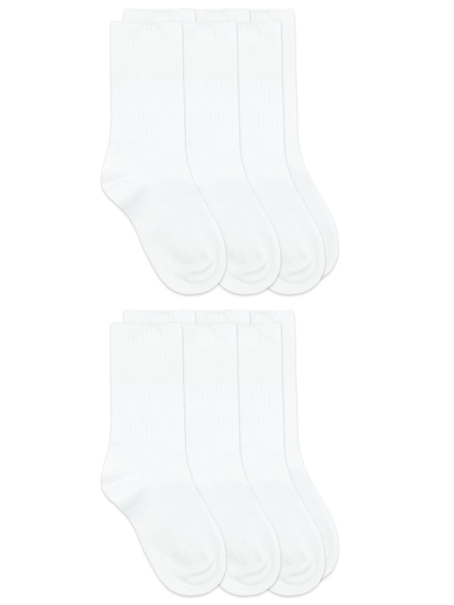Jefferies Socks Boys Socks, 6 Pack Crew School Uniform Smooth Toe Rib Casual Cotton, Sizes XS - L