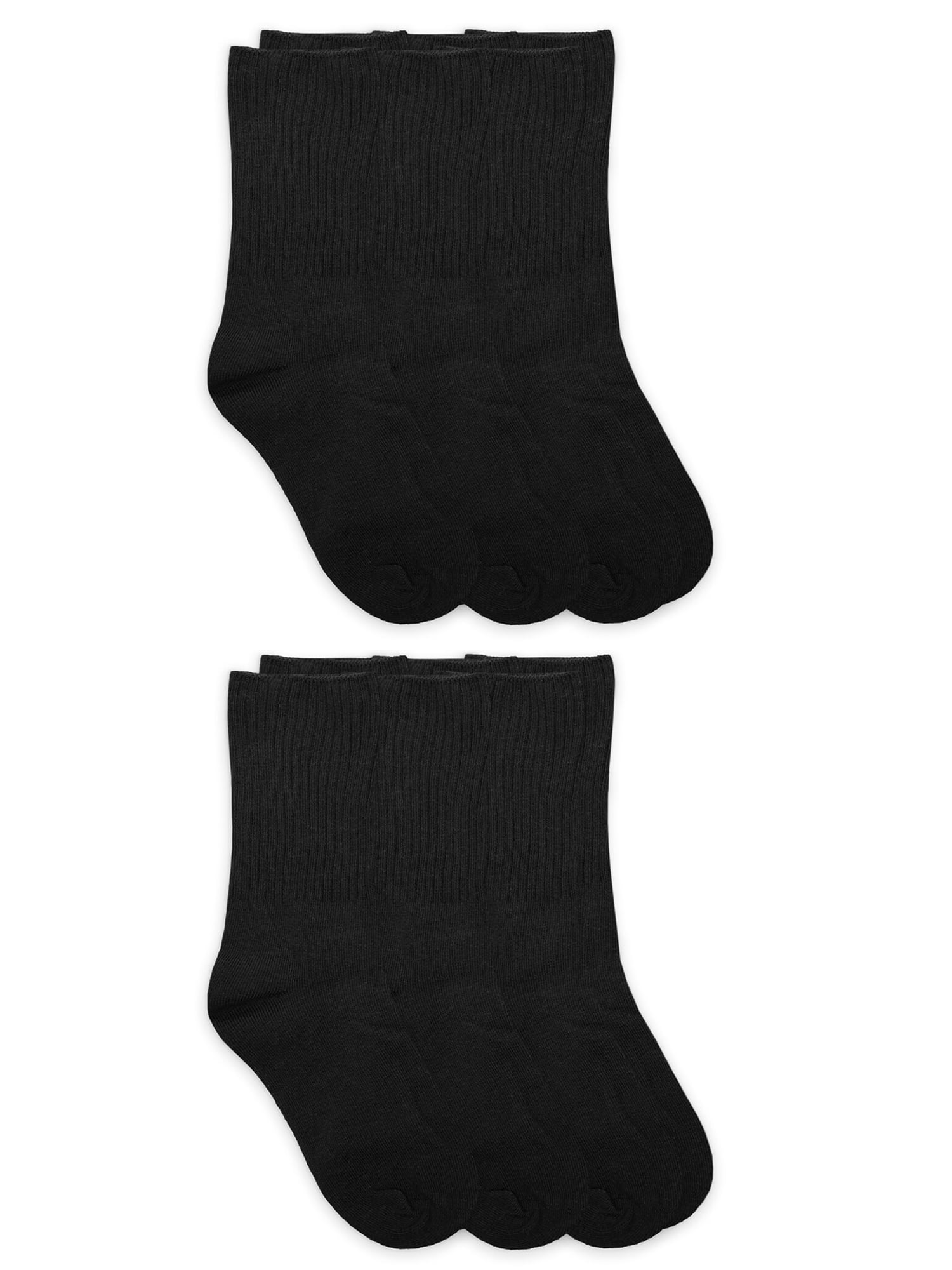 Jefferies Socks Boys Socks, 6 Pack Crew School Uniform Smooth Toe Rib Casual Cotton, Sizes XS - L