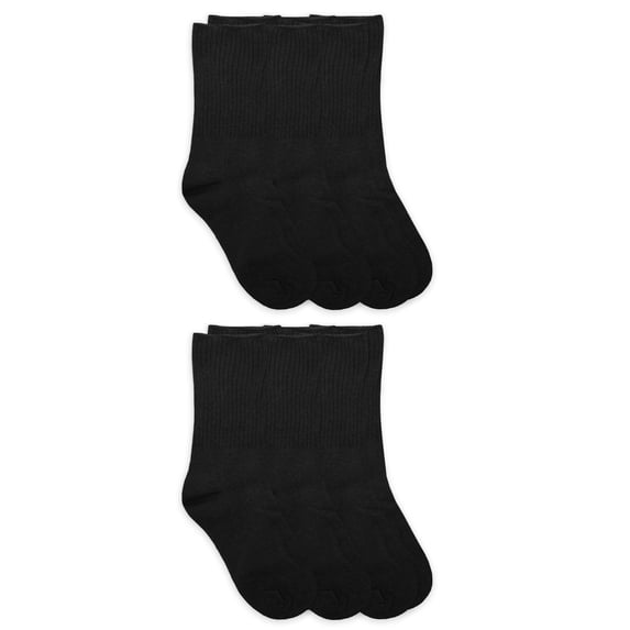 Jefferies Socks Boys Socks, 6 Pack Crew School Uniform Smooth Toe Rib Casual Cotton, Sizes XS - L
