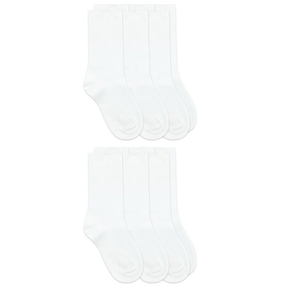 Jefferies Socks Boys Socks, 6 Pack Crew School Uniform Smooth Toe Rib Casual Cotton, Sizes XS - L