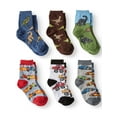 Jefferies Socks Boys Socks, 6 Pack Printed Cotton Crew Socks (Little Boys & Big Boys)