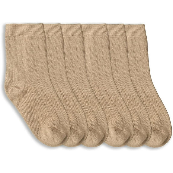 Jefferies Socks Boys Socks, 6 Pack School Uniform Ribbed Cotton Dress Crew Socks
