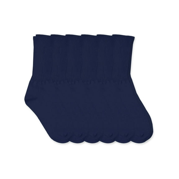 Jefferies Socks Boys Socks, 6 Pack School Uniform Smooth Toe Ribbed Cotton Crew Sizes Toddler and XS - L