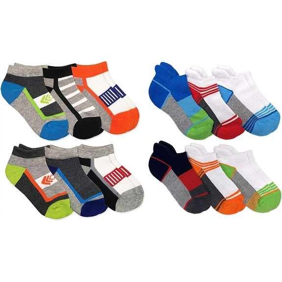 Jefferies Socks Boys Sport Cushion Comfort Tab Low Cut Socks 12 Pair Pack