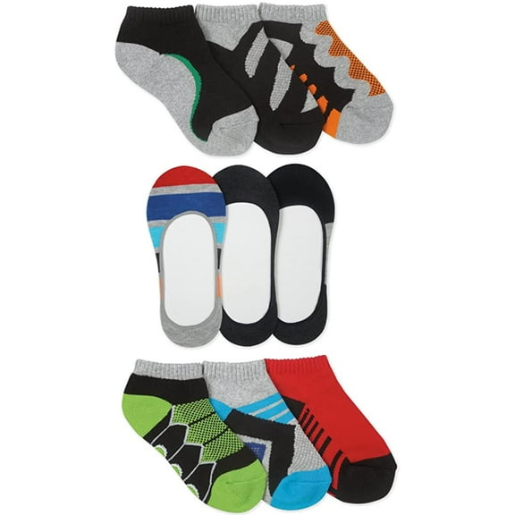 Jefferies Socks Boys Sport Low Cut & No Show Footie Socks 9 Pair Pack