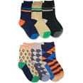 thumbnail image 1 of Jefferies Socks Boys Stripe Argyle Diamond Pattern Crew Socks 6 Pair Pack, 1 of 5