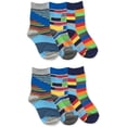 thumbnail image 1 of Jefferies Socks Boys Stylish Multi Color Stripe Novelty Crew Socks 6 Pair Pack, 1 of 4