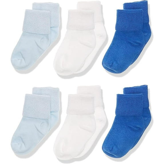 Jefferies Socks Classic Baby Bootie Turn Cuff Socks 6 Pair Pack