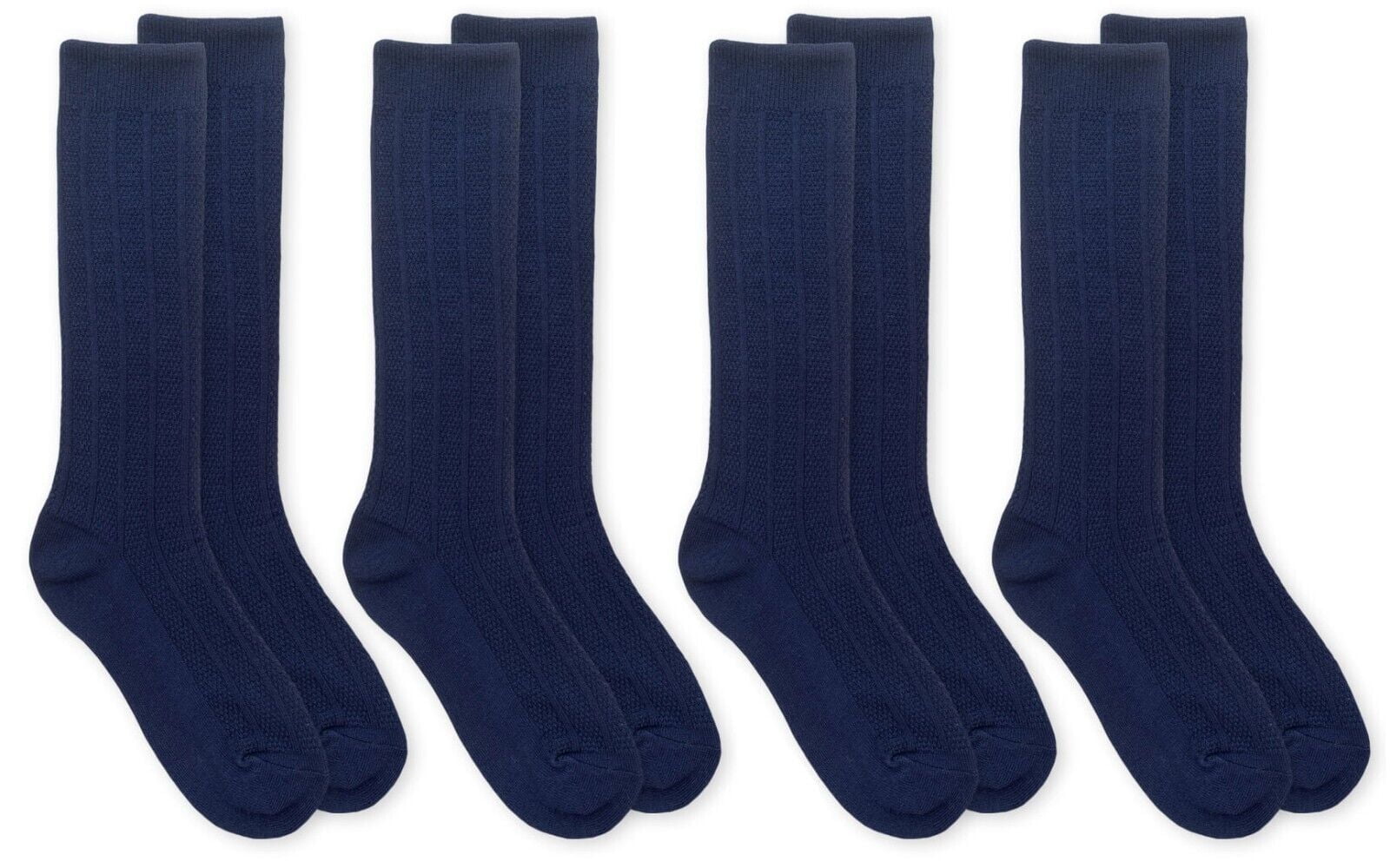 Navy Blue Ribbed Knee High Kids Socks | La Coqueta Kids UK