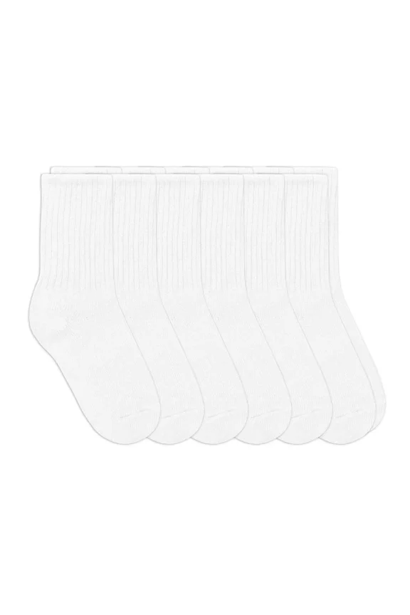 Girl's Boy's Cotton Ribbed School Uniform Dress Crew Socks 6 Pair Pack