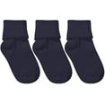 thumbnail image 1 of Jefferies Socks Girl's Boy's Unisex Seamless Cotton Turn Cuff Ankle Socks 3 Pack, 1 of 4