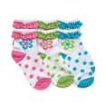 thumbnail image 1 of Jefferies Socks Girl's Daisy Eyelet Ruffle Anklet Socks 3 Pair Pack, 1 of 4