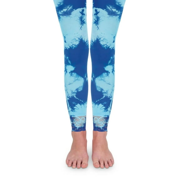Jefferies Socks Girl's Lace Tie Dye Footless Tights 1 Pair Pack