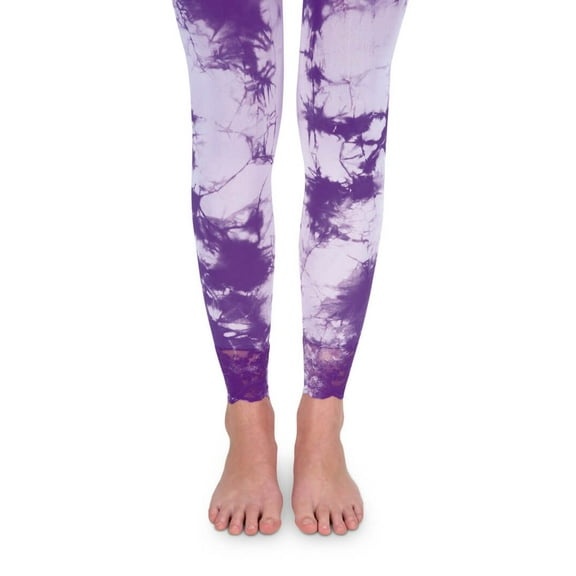 Jefferies Socks Girl's Lace Tie Dye Footless Tights 1 Pair Pack