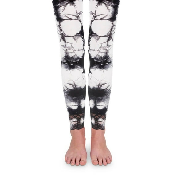 Jefferies Socks Girl's Lace Tie Dye Footless Tights 1 Pair Pack
