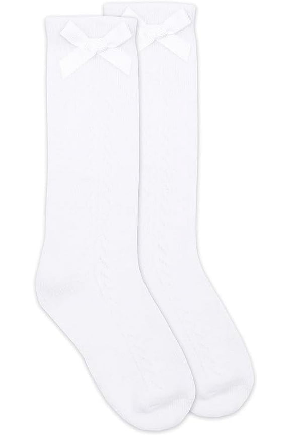 Girl's Pointelle Bow Knee High Socks 1 Pair Pack