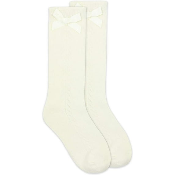 Jefferies Socks Girl's Pointelle Bow Knee High Socks 1 Pair Pack