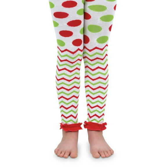 Jefferies Socks Girls Baby Ruffle Stripe Chevron Dot Pattern Cotton Tights 1 Pack
