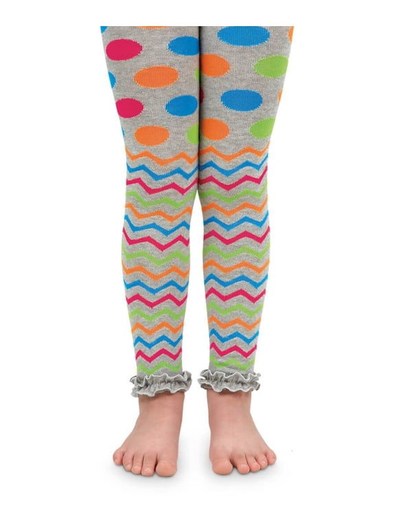 Girls Baby Ruffle Stripe Chevron Dot Pattern Cotton Tights 1 Pack
