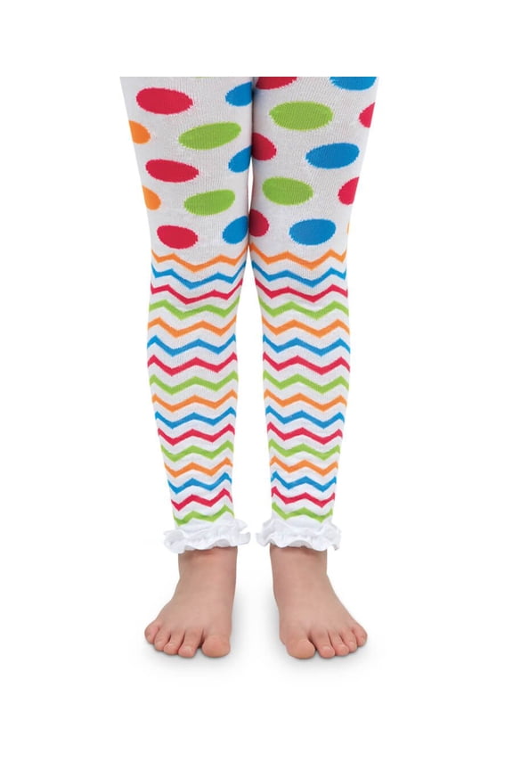 Girls Baby Ruffle Stripe Chevron Dot Pattern Cotton Tights 1 Pack