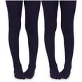 thumbnail image 1 of Jefferies Socks Girls Baby Toddler Pima Cotton Dress School Tights 2 Pack, 1 of 4