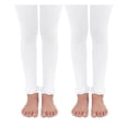 thumbnail image 1 of Jefferies Socks Girls Baby Toddler Ruffle Lace Trim Pima Cotton Footless Tights 2 Pack, 1 of 4