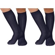 Jefferies Socks Girls Cable Knit Cotton Knee High Socks 2 Pair Pack