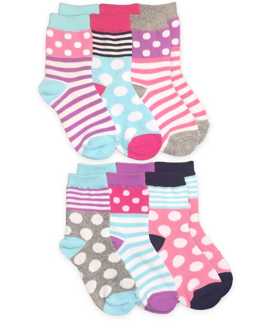 Jefferies Socks Girls Crew Socks 6-Pack, Sizes XS-M - Walmart.com