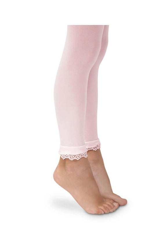 Girls Daisy Flower Lace Trim Footless Legging Tights 1 Pack