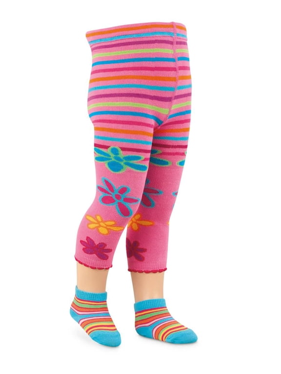 Girls Fashion Flower Colorful Lace Crop Tights 1 Pack