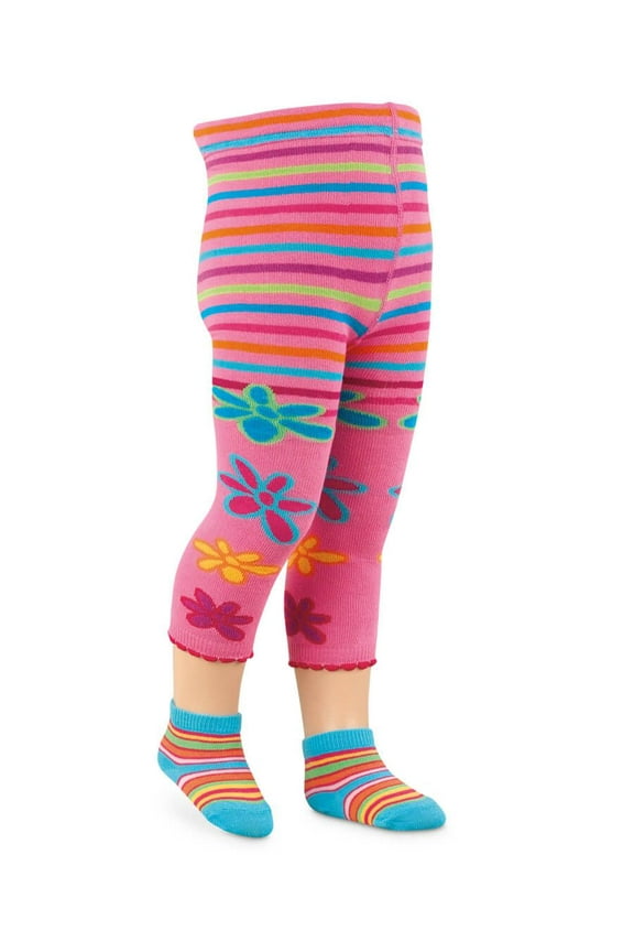 Girls Fashion Flower Colorful Lace Crop Tights 1 Pack