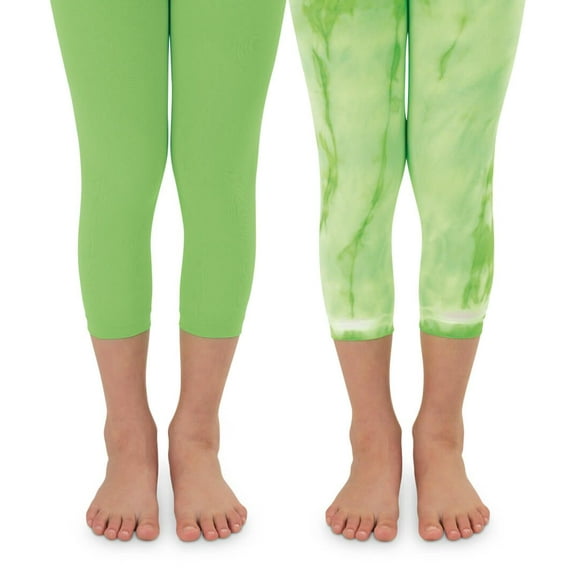 Jefferies Socks Girls Fashion Neon Tie Dye Crop Tights 2 Pack